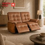 Smarto Relax Berlin Ikili Tv Koltuğu Deri Yatan Ayak Uzatmalı Ergonomik Baba Koltuğu - Kahverengi