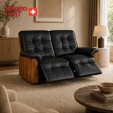 Smarto Relax Berlin Ikili Tv Koltuğu Deri Yatan Ayak Uzatmalı Ergonomik Baba Koltuğu - Siyah