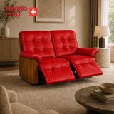 Smarto Relax Berlin İkili Yatar Ayak Uzatmalı Ergonomik Deri TV Koltuğu Baba Koltuğu kırmızı