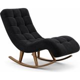 Smarto Relax Dinlenme Koltuğu –, Sallanan Ergonomik, Teddy Kumaş, Modern Dekoratif Tekli Koltuk (Salon/oturma Odası) (siyah)