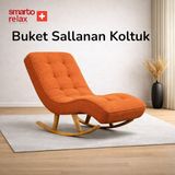 Smarto Relax Dinlenme Koltuğu –, Sallanan Ergonomik, Teddy Kumaş, Modern Dekoratif Tekli Koltuk (Salon/oturma Odası) (Turuncu)