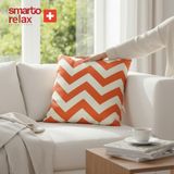 Smarto Relax Içi Dolgulu Kırlent 45X45 cm Kare – Salon & Berjer Kırlenti - 45 × 45 cm - Turuncu - Bej
