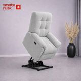 Smarto Relax Porto Liftli TV Koltuğu Çift Motorlu Elektrikli Hasta Koltuğu Polyester Kumaş Baba Koltuğu - Gri