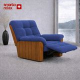 Smarto Relax Porto TV Koltuğu Elektrikli Masajlı Isıtmalı Döner Sallanan Ahşap Yan Panelli Polyester Kumaş Baba Koltuğu - Lacivert
