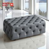 Smarto Relax Swiss Style Puf Guarda Ayaksız Kapitoneli Dekoratif 80x45x45 cm Ayaksız Kapitoneli Dekoratif puf(Gri)