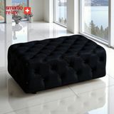 Smarto Relax Swiss Style Puf Guarda Ayaksız Kapitoneli Dekoratif 80x45x45 cm Ayaksız Kapitoneli Dekoratif puf(Siyah)