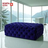 Smarto Relax Swiss Style Puf Soglio Ayaksiz Kapitoneli 100x45x45 Puf Ayaksız Kapitoneli Dekoratif puf(Lacivert)