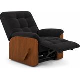 Smarto Relax Ticino Manuel Mekanizmalı Ayak Uzatmalı Ahşap Yan Panelli Polyester TV Koltuğu Baba Koltuğu - Siyah - Ahşap