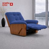 Smarto Relax Ticino Manuel Tv Koltuğu Ahşap Yan Panelli Kumaş Baba Koltuğu - Lacivert