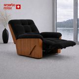 Smarto Relax Ticino Manuel Tv Koltuğu Ahşap Yan Panelli Kumaş Baba Koltuğu - Siyah - Ahşap