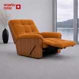 Smarto Relax Ticino Manuel Tv Koltuğu Ahşap Yan Panelli Kumaş Baba Koltuğu - Turuncu - Ahşap