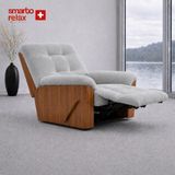 Smarto Relax Ticino Manuel Tv Koltuğu Ahşap Yan Panelli Polyester Kumaş Baba Koltuğu - Gri - Ahşap