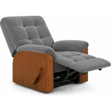 Smarto Relax Ticino Manuel Tv Koltuğu Ahşap Yan Panelli Polyester Kumaş Baba Koltuğu - Gri - Ahşap
