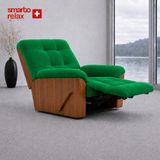 Smarto Relax Ticino Manuel Tv Koltuğu Ahşap Yan Panelli Polyester Kumaş Baba Koltuğu - Yeşil