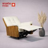 Smarto Relax TV Koltuğu Miami Elektrikli ,Döner, Sallanan Kontrol Panelli Masaj Panel Ergonomik Deri Dekoratif Baba Koltuğu - Beyaz
