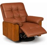 Smarto Relax TV Koltuğu Miami Elektrikli ,Döner, Sallanan Kontrol Panelli Masaj Panel Ergonomik Deri Dekoratif Baba Koltuğu - Kahverengi
