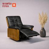 Smarto Relax TV Koltuğu Miami Elektrikli ,Döner, Sallanan Kontrol Panelli Masaj Panel Ergonomik Deri Dekoratif Baba Koltuğu - Siyah