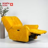 Smarto Relax TV Koltuğu PORTO Comfort Döner ve Sallanan Elektrikli Mekanızmalı Sırt Dayanağı Kontrol Panelli Ergonomik 8 farkli renk seçenek Dekoratif Baba Koltuğu - Sarı