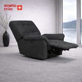 Smarto Relax TV Koltuğu PORTO Comfort Döner ve Sallanan Elektrikli Mekanızmalı Sırt Dayanağı Kontrol Panelli Ergonomik 8 farkli renk seçenek Dekoratif Baba Koltuğu - Siyah