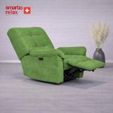 Smarto Relax TV Koltuğu PORTO Comfort Döner ve Sallanan Elektrikli Mekanızmalı Sırt Dayanağı Kontrol Panelli Ergonomik 8 farkli renk seçenek Dekoratif Baba Koltuğu - Yeşil