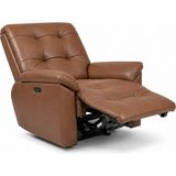 Smarto Relax TV Koltuğu Zürih VIP Elektrikli ve Döner ve Sallanan mekanımalı Sırt Dayanağı Kontrol Panelli Ergonomik Deri Dekoratif Baba Koltuğu - Kahverengi - Ceviz