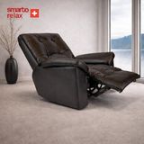 Smarto Relax TV Koltuğu Zürih VIP Elektrikli ve Döner ve Sallanan mekanımalı Sırt Dayanağı Kontrol Panelli Ergonomik Deri Dekoratif Baba Koltuğu - Siyah