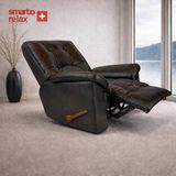 Smarto Relax VIP Manuel TV Koltuğu – Gerçek İtalyan Deri, Ceviz Ahşap Sırt Detaylı Baba Koltuğu - Siyah