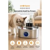 Smartpaw Aqua Max Sensörlü Kedi Su Pınarı Distribütör Garantili paslanmaz-celik