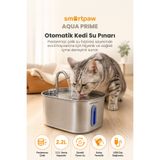 SMARTPAW Aqua Prime 2.2lt 304 Paslanmaz Çelik Kedi Su Pınarı LED Göstergeli (Distribütör Garantili)