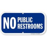 Smartsign -K2-0169-AL"NO Public Tuvalet Tabelası | 15,24 cm x 30,48 cm Alüminyum - Ahşap - 15,24 x 30,48 cm