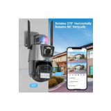 SmartVision Wifi Ptz Kamera 6 Megapixel Ultra Hd Çift Kameralı Dış Cephe Alarmlı Güvenlik Kamera Sistem