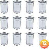 Smartware 12'Li Set Skali Kare Saklama Kabı Antrasit 1440 ML