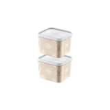 Smartware 2'li Set No Frost Saklama Kabı Latte 1250 ml
