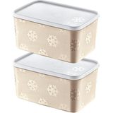 Smartware 2'li Set No Frost Saklama Kabı Latte 2600 ml