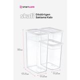 Smartware 2'li Set Skali Dikdörtgen Saklama Kabı Beyaz (2'şer Adet 1210 Ml, 2350 Ml, 3500 Ml)