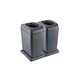 Smartware 2'li Set Soft Tekerlekli Cam-kağıt Geri Dönüşüm Kutusu 40 Lt