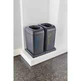 Smartware 2'Li Set Soft Tekerlekli Plastik-Kağıt Geri Dönüşüm Kutusu 40 LT - Siyah