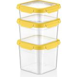 Smartware 3'lü Set Loxo Sızdırmaz Saklama Kabı 700 -1000-1500 ml - 1 lt - Sarı