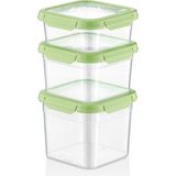 Smartware 3'lü Set Loxo Sızdırmaz Saklama Kabı 700 -1000-1500 ml - 1 lt - Yeşil