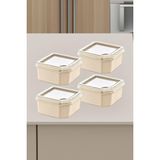 Smartware 4'lü Q-Box Saklama Kabı Latte 350 ml