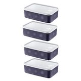 Smartware 4'Lü Set No Frost Saklama Kabı Lacivert 1600 ML