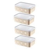 Smartware 4'Lü Set No Frost Saklama Kabı Latte 1600 ML