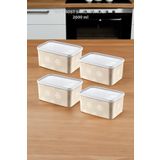 Smartware 4'Lü Set No Frost Saklama Kabı Latte 2600 ML