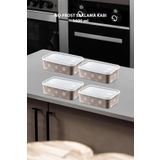 Smartware 4'Lü Set No Frost Saklama Kabı Terra 1600 ML