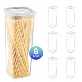 Smartware 6'Lı Set Skali Kare Saklama Kabı Beyaz 2140 ML