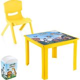 Smartware Fiore 3'lü Set Çocuk Masa Sandalye Takımı Sarı Safari 1-3 Yaş