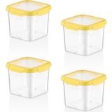 Smartware Smatware 4'lü Set Loxo Sızdırmaz Saklama Kabı 1500 ml - 1 lt - Sarı