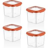 Smartware Smatware 4'lü Set Loxo Sızdırmaz Saklama Kabı 1500 ml - 1 lt - Turuncu