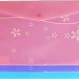Smato A4 Çıtçıtlı Dosya Evrak Zarfı Mat Çiçek Desenli Pembe W7542 12 Li Paket