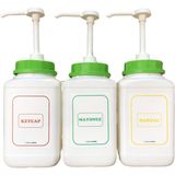 Smax Pompalı Ketçap Mayonez Hardal Kutusu 3 Lü Set & 2.5 lt Ketçap Mayonez Hardal Kabı Pompalı Pompası Dispanseri